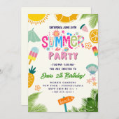 Summer Party Einladung (Vorne/Hinten)