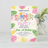 Summer Party Einladung (Stehend Vorderseite)