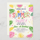 Summer Party Einladung (Vorne/Hinten)