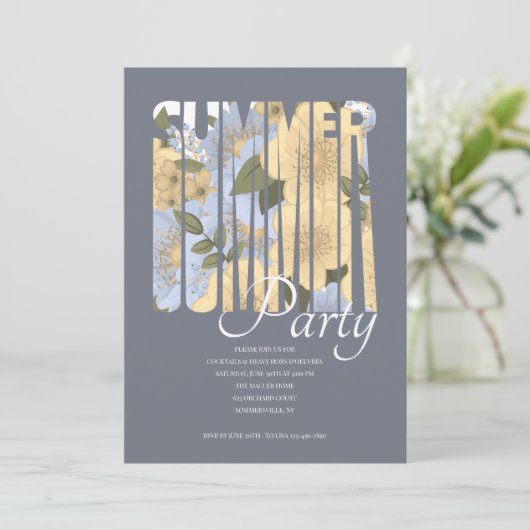 Summer Party Einladung (Stehend Vorderseite)