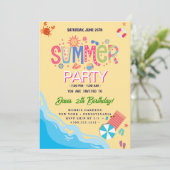 Summer Party Einladung (Stehend Vorderseite)