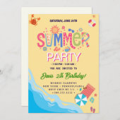 Summer Party Einladung (Vorne/Hinten)