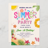 Summer Party Einladung (Vorne/Hinten)