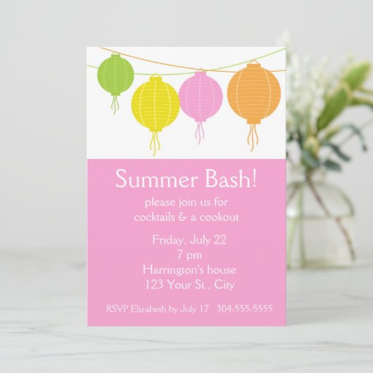 Summer Party Einladung (Stehend Vorderseite)