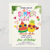 Summer Party Einladung (Vorne/Hinten)