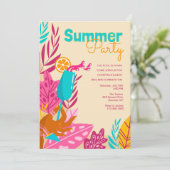 Summer Party Einladung (Stehend Vorderseite)