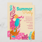 Summer Party Einladung (Vorne/Hinten)