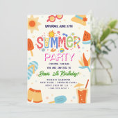Summer Party Einladung (Stehend Vorderseite)