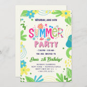 Summer Party Einladung (Vorne/Hinten)
