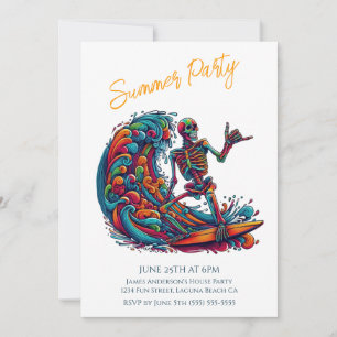 Summer Party - farbenfrohe Skelettwanderung Einladung