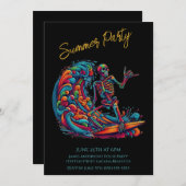 Summer Party - farbenfrohe Skelettwanderung Einladung (Vorne/Hinten)
