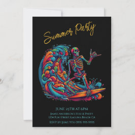 Summer Party - farbenfrohe Skelettwanderung Einladung