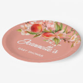 Summer Party Floral Baby Shower Pappteller (Schrägansicht)