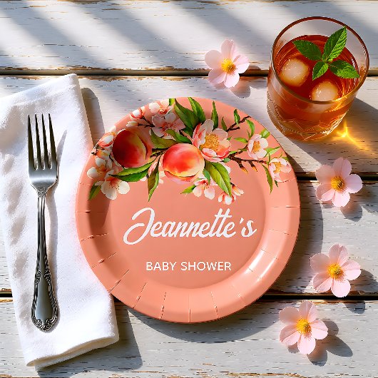 Summer Party Floral Baby Shower Pappteller