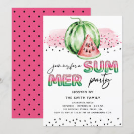 Summer Party Foil Balloon Letters Melon Einladung
