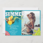 Summer Party Fun Design Einladung (Vorderseite)