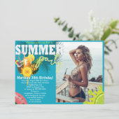 Summer Party Geburtstags Fun Design Einladung (Stehend Vorderseite)