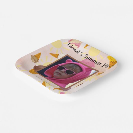 Summer party ice cream pappteller (Gewinkelt)