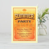 Summer Party Invite - Hell warme, sonnige Farben Einladung (Stehend Vorderseite)