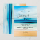 Summer Party Küstenstrand tropische Einladung Postkarte (Vorne/Hinten)