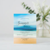 Summer Party Küstenstrand tropische Einladung Postkarte (Stehend Vorderseite)