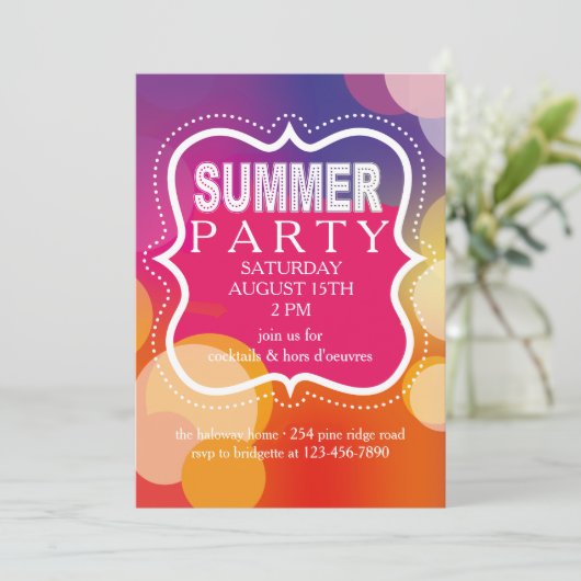 Summer Party Marquee Einladung (Stehend Vorderseite)
