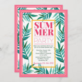 Summer Party Palms Einladung (Vorne/Hinten)