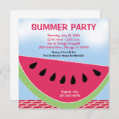 Summer Party Picnic Watermelon 5x5 Zoll Einladung (Vorne/Hinten)