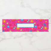 Summer Party Pink Design Wasserflaschen Labels Wasserflaschenetikett (Einzelnes Label)