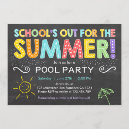 Summer Party Pool Party Schools Out Einladung