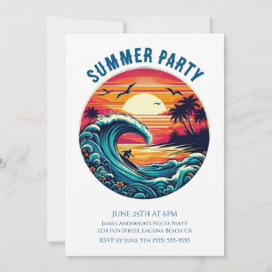 Summer Party - Retro Surfer Einladung