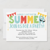 Summer Party, School's Out Primary Colors Einladung (Vorderseite)