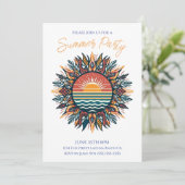 Summer Party - Stammestsonne Einladung (Stehend Vorderseite)