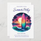 Summer Party - Surfboard Escape- Einladung (Vorne/Hinten)