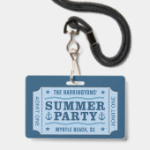 "Summer Party Ticket" benutzerdefinierte Abzeichen Ausweis (Vorderseite mit Lanyard)