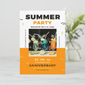 Summer Party Trendy Einladung (Stehend Vorderseite)