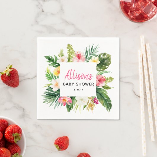 Summer Party Tropical Baby Dusche Papier Napkin Serviette (Beispiel)