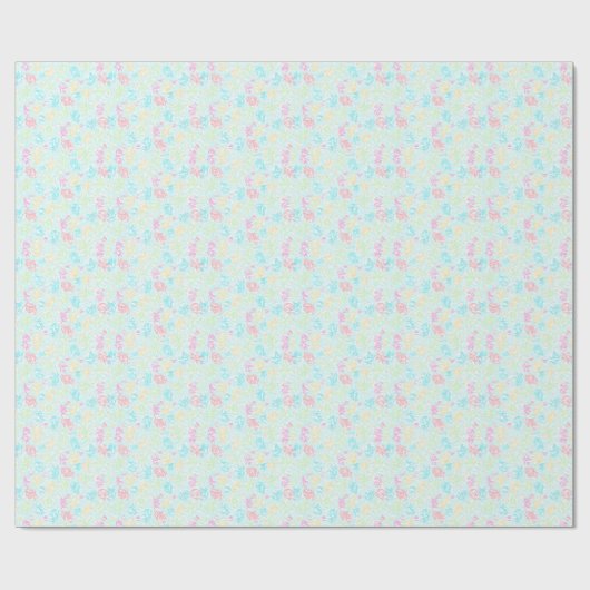 Summer Pasta Wasserfarbe Pinselstriche Art Muster Geschenkpapier (Flach)