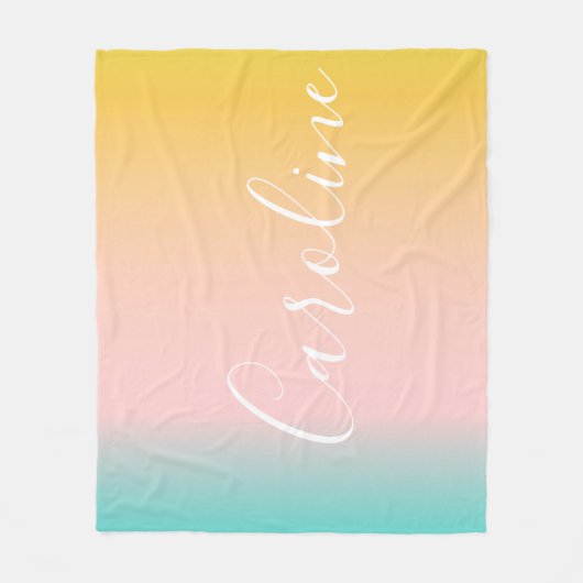 Summer Pastel Gradient | Name des Personalisierten Fleecedecke (Vorderseite)