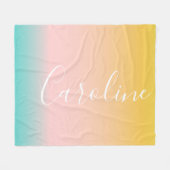 Summer Pastel Gradient | Name des Personalisierten Fleecedecke (Vorderseite (Horizontal))