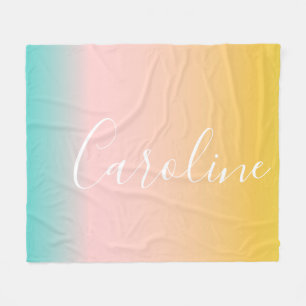 Summer Pastel Gradient   Name des Personalisierten Fleecedecke