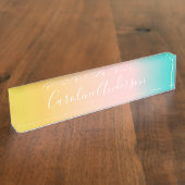 Summer Pastel Gradient | Name des Personalisierten Namensplakette (Seite)