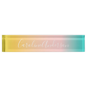 Summer Pastel Gradient Name des Personalisierten Namensplakette