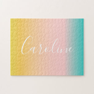 Summer Pastel Gradient   Name des Personalisierten Puzzle