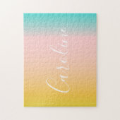 Summer Pastel Gradient | Name des Personalisierten Puzzle (Vertikal)