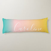 Summer Pastel Gradient | Name des Personalisierten Seitenschläferkissen (Rückseite)