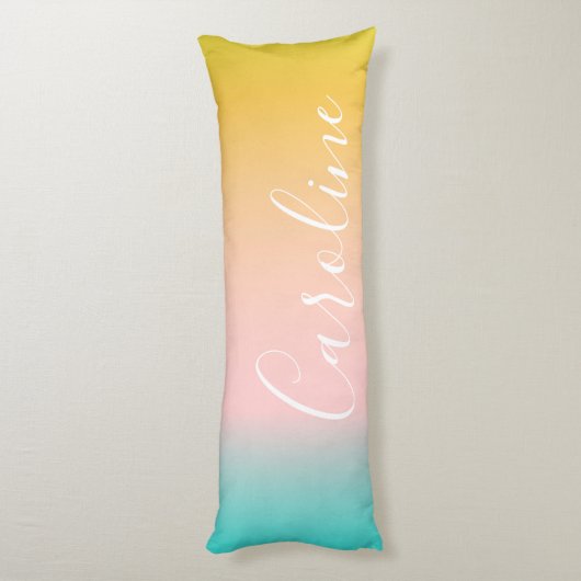 Summer Pastel Gradient | Name des Personalisierten Seitenschläferkissen (Rückseite (Vertikal))