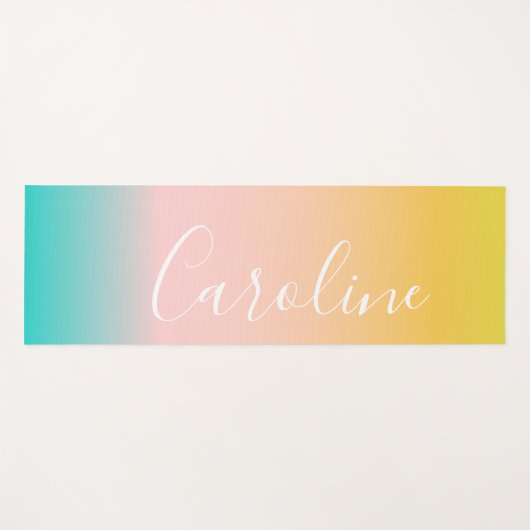 Summer Pastel Gradient | Name des Personalisierten Yogamatte (Vorderseite (Horizontal))