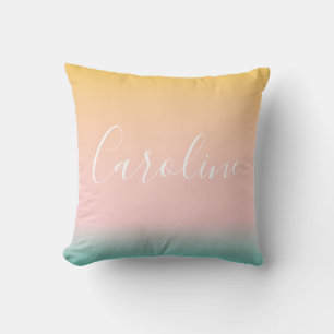 Summer Pastel Gradient Personalisiert Name Kinderz Kissen