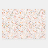 Summer Pastel Watercolor-Blume Geschenkpapier Set (Vorderseite)